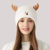 Knitted Hat Women's Stitching Antler Ear Protection Thick Warm Hat Women's Winter Wool Hat
