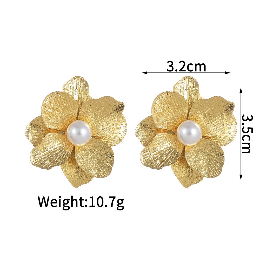 Atoztide Multiple Styles Exaggerated Flowers Earrings for Women Stainless Steel Irregular Double Color Stud Earring Jewelry Gift