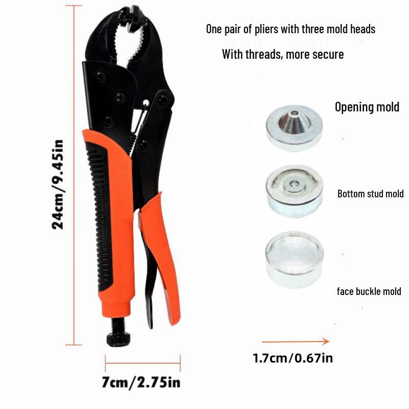 Adjustable Heavy-Duty Snap Fastener Pliers for Boat Canvas Covers