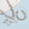 Waterdrop Crystal Pendant Necklace Set With Earrings Bracelet Women Formal Evening Wear