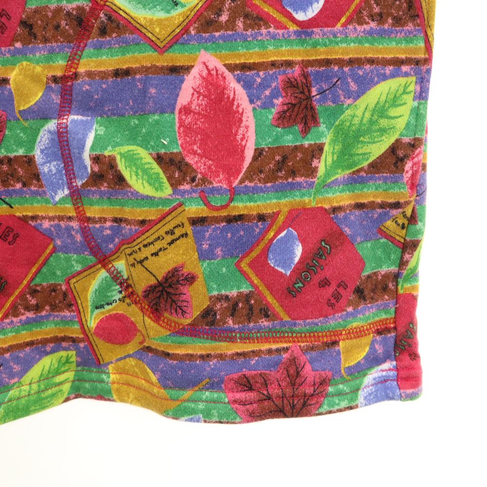 Kenzo 90s Old All-over Pattern Switching Long Sleeve Sweat 150 Orange Kid's Used