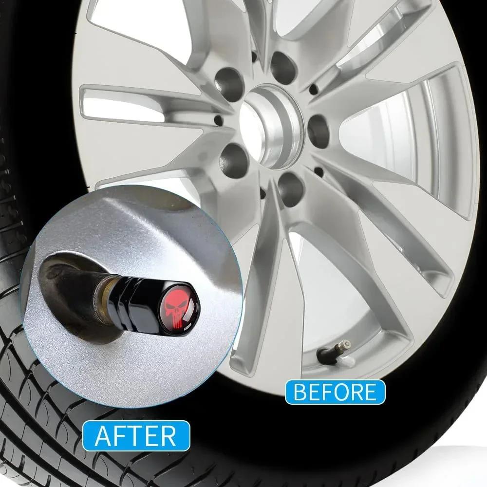 4Pcs Tire Valve Stem Caps, Universal Car Wheel Air Valve Dust Proof Covers for Cars, Trucks, SUVs, Bikes and Motorcycles Amagi