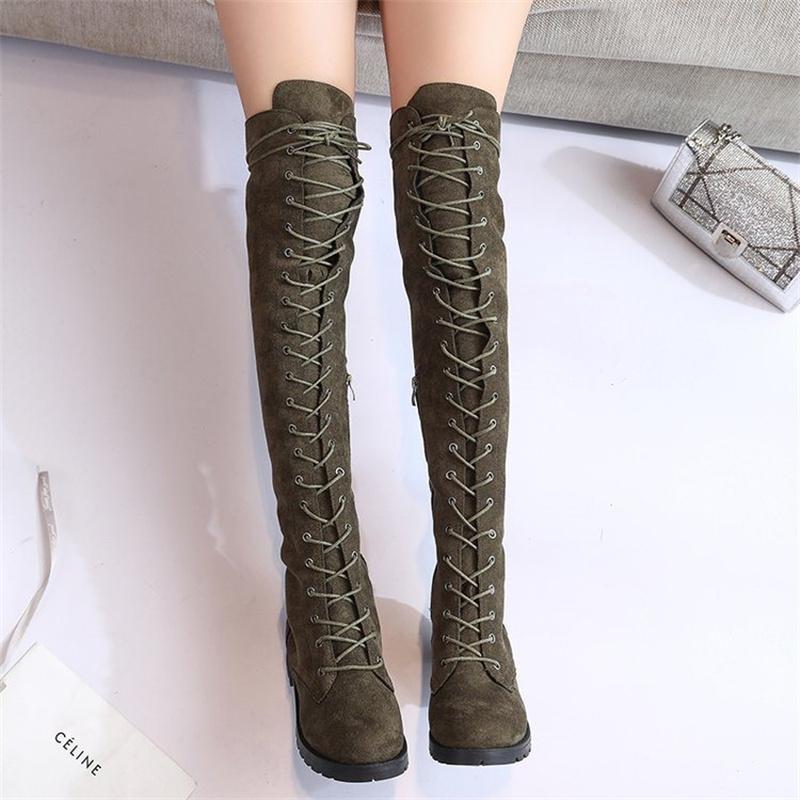 New Sexy Women's High Boots Over The Knee Boots Womens Plus Size Boots Shoes for Women Motorcycle Boots Winter Boots Punk Shoes