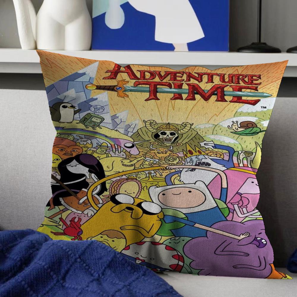Adventure Time Con Finn Jake Copricuscini Cartone Animato Divano Decorativo Casa Stampa Double-sided Corto Peluche Carino Copricuscino