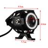 125W LED Auxiliary Motorcycle Headlight Universal 1200LM Angel Eyes U7 Mini Motorcycle Spotlights Bicycle Lamp Accessories