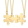 Ensemble de colliers pendentifs Puzzle Couple BFF Minimaliste 2/3/4/5 Pièces pour Femmes Noms Personnalisés Acier Inoxydable Cadeaux Personnalisés Bijoux