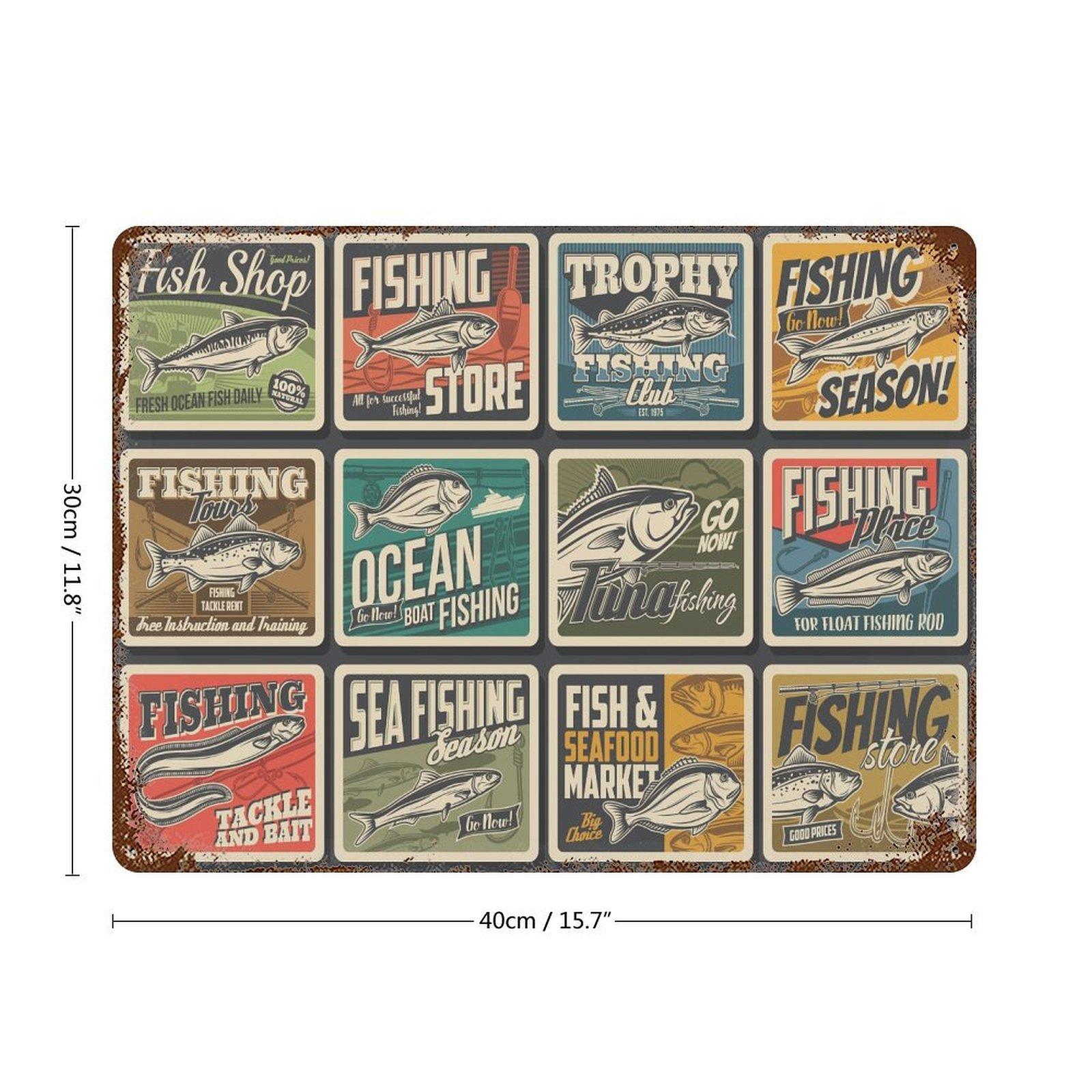 

1-Pack shabby retro metal plaque, 20×30cm and 30×40cm, rustic wall decoration for bedroom, game room, cafe or hallway 30*40CM