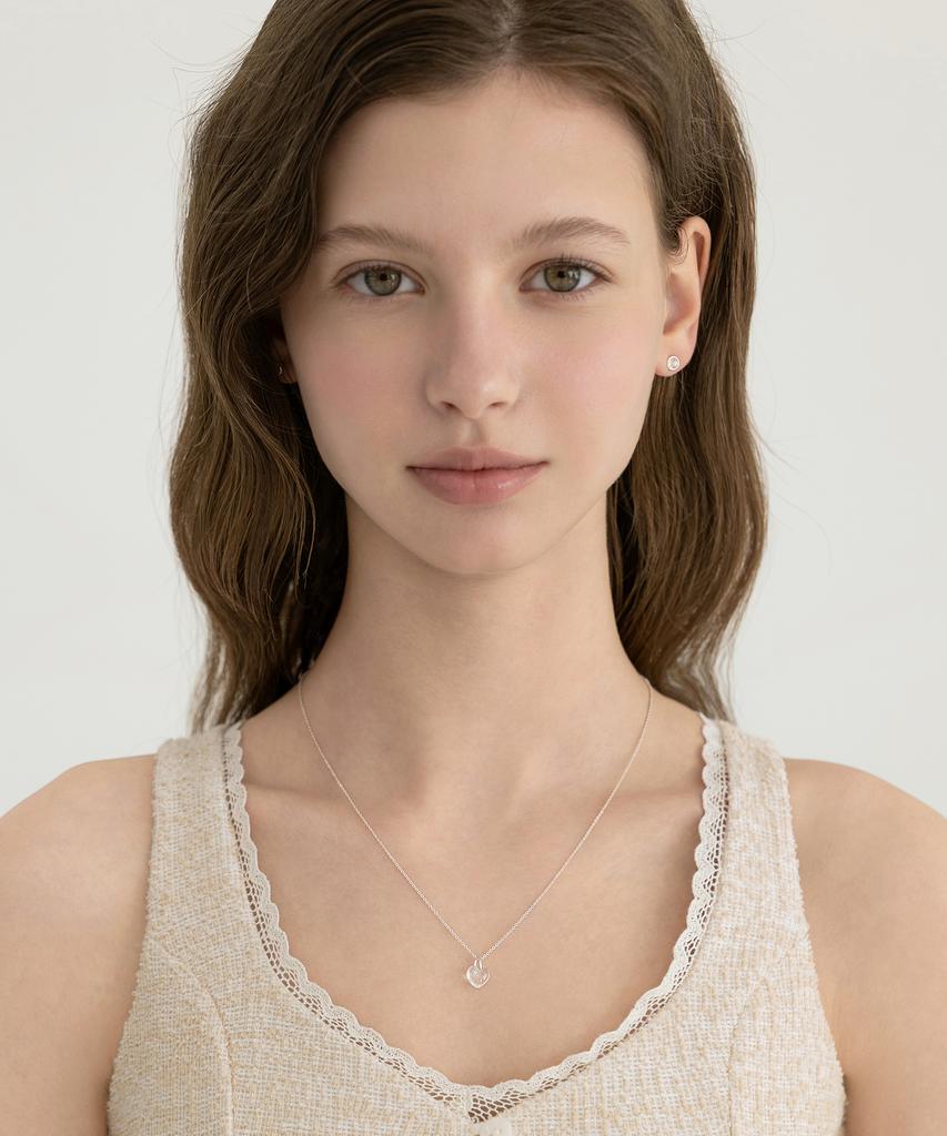 Tatiana (Silver 925) Volume Stone Heart Necklace Nz2532