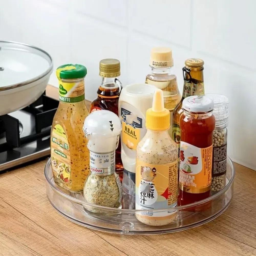 360 Rotating Spice  Seasoning Shelf Turntable Organizer Makeup Storage Trays  Lipstick