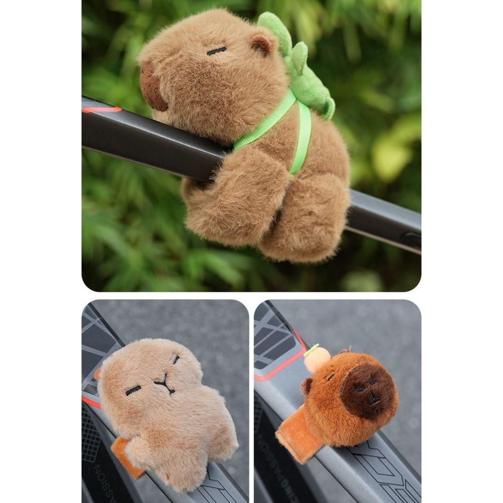 New Plush Capybara Handlebar Decor Brown White Black Cartoon Capybara Front Beam Doll Capybara Puppet Cycling Accessories