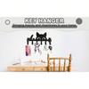 Wall Mount Cat Key Holder 6 Hooks Self Adhesive No Drilling Space Saving Entryway Decor