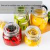 Large Transparent Glass Storage Jar with Lid for Grains, Pickles, Honey, and Tea - Moisture-proof and Airtight