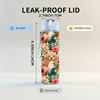 1PC Bear Floral Mix Print 750ml Color Plastic Sports Water Bottle Leakproof Flip Straw Lid Suitable for Sports Office Home Use