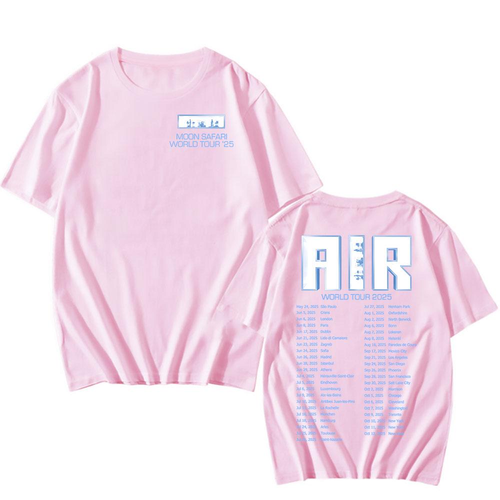 Baumwoll-T-Shirts Air MOON SAFARI Welttournee 2025 T-Shirt Sommer Kurzarm Herren Damen T-Shirts Locker Rundhals Freizeit T-Shirt Druck
