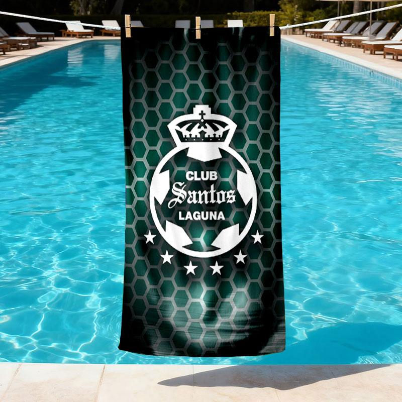 Club Santos Laguna Print Beach Towel Design, Soft, Lightweight. for Home Bathroom, Spa, Pool, Yoga, Surfing, Camping, Gift for Family, Friend