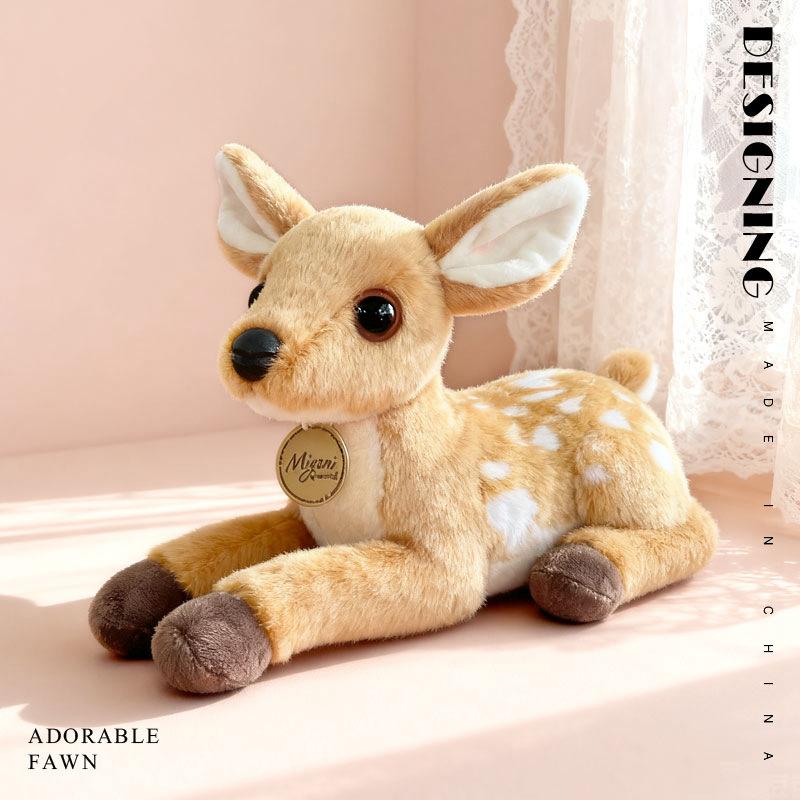 

Cute Simulated Giraffe Lying Posture Deer Plush Toy Sika Deer Doll Children S Doll Gift Men And Women 25cm/0.18kg