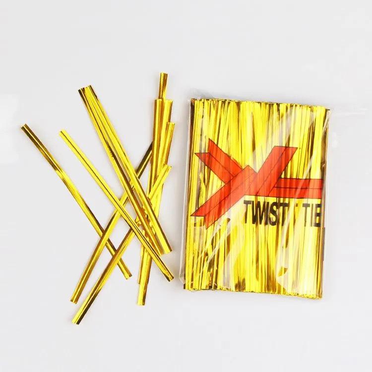 

Золотые и серебряные скрутки: Цветные кабельные стяжки для связывания фруктов, садоводства, выпечки, подарков и пакетов для хлеба.