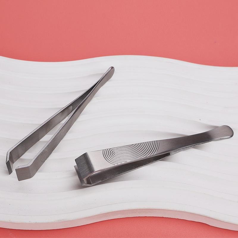 Thickened Stainless Steel Tweezers Beard Eyebrow Hair Removal Facial Hair Plucking Tool Flat Tip Design For Easy Grip Durable