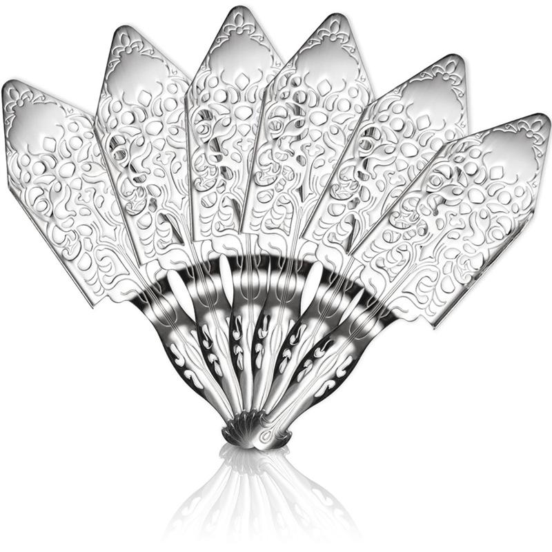 

ABWR-6PCS Stainless Steel Absinthe Spoons Kit Vintage Cocktail Bar Glass Cup Drinking Filter Hollowed Out Absinthe Spoon Set срібний