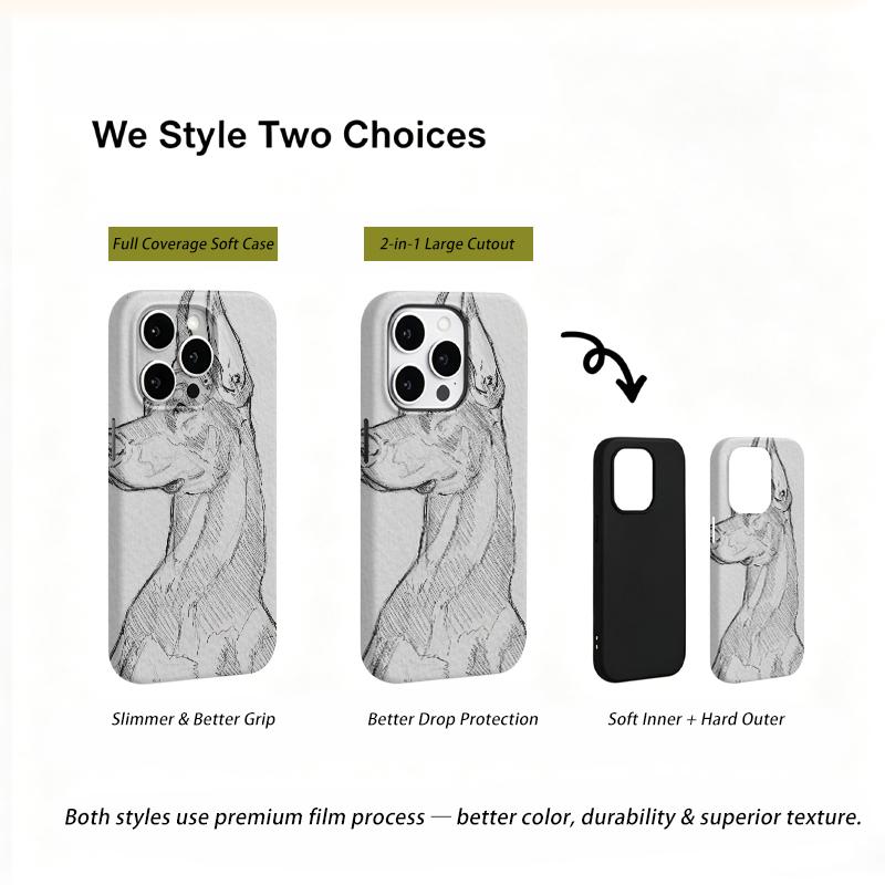 Graceful Minimalist Equestrian Horse Pencil Line Art Sketch Film Aesthetic Protective Shockproof Bumper Case For iPhone 14 15 16 Pro Max Plus