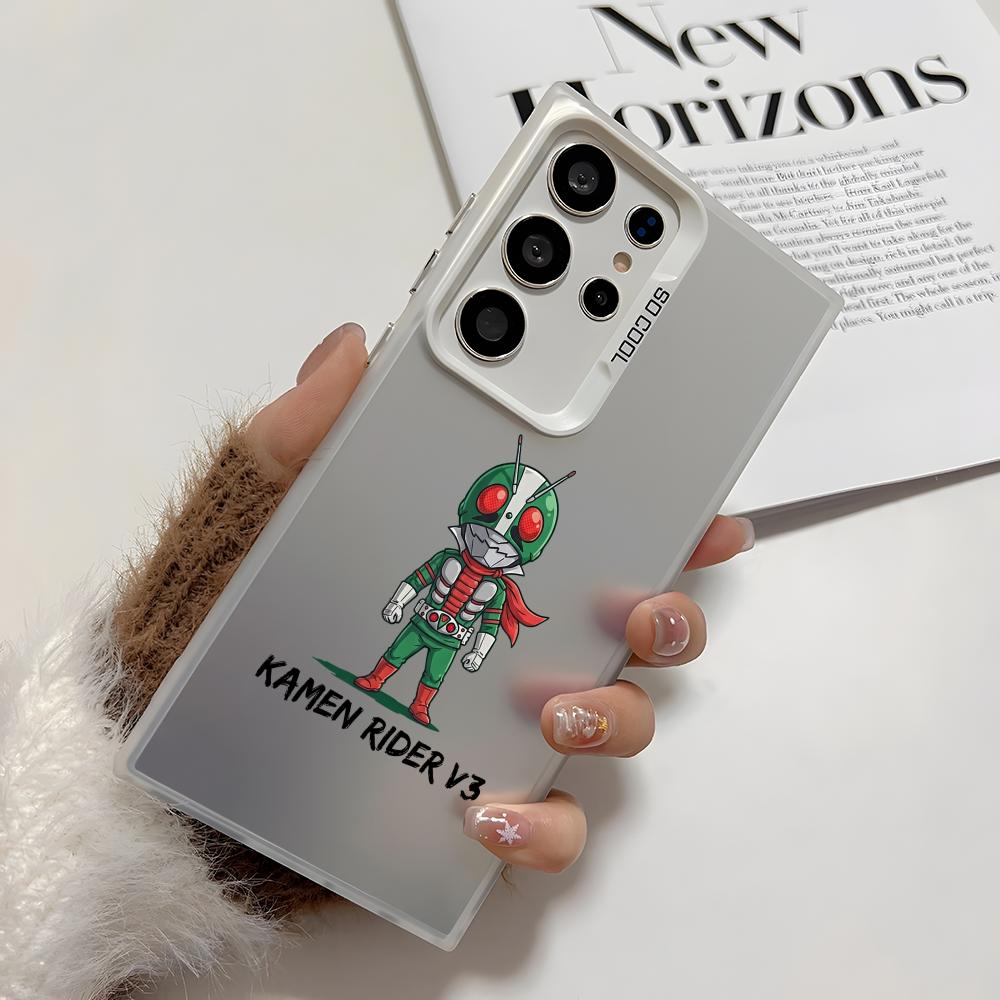 Classic K-Kamen Rider Phone Case For Samsung Galaxy S25 Edge S24 S23 S22 S21 S20 Ultra Funda Silicone Silver Cover