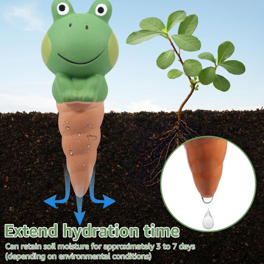 Automatic Potted Plant Watering System Frog Shape Ceramic Irrigation Spikes Efficient Self Watering Planter Insert Plant Waterer