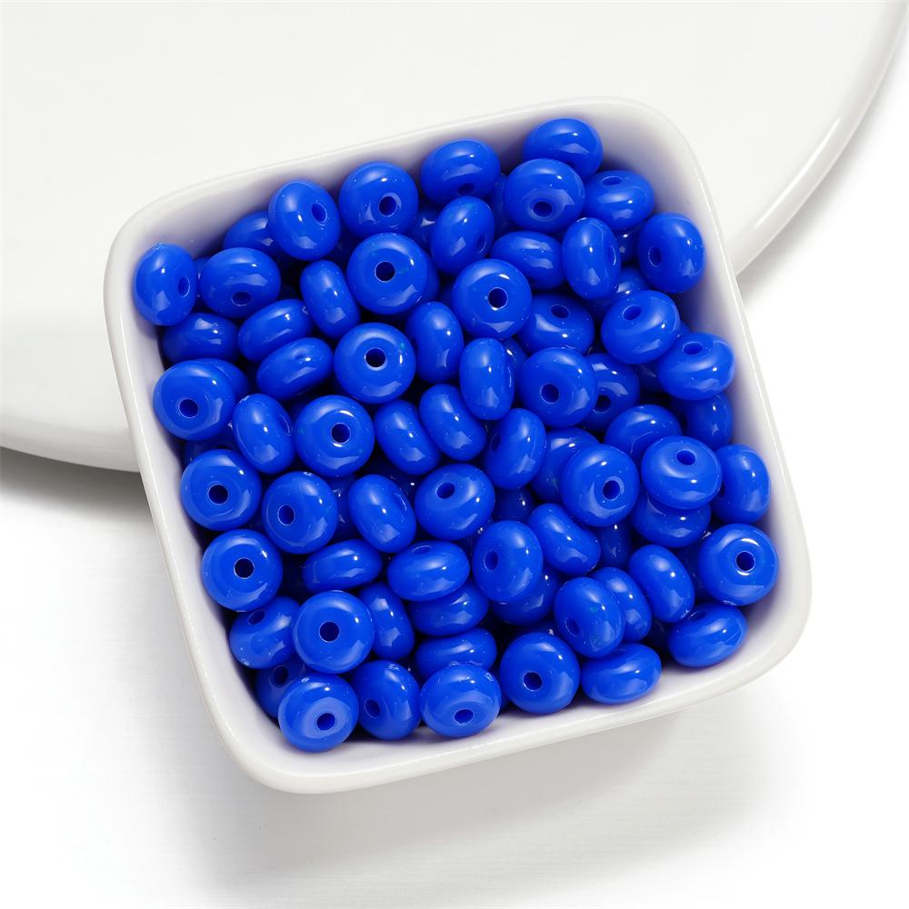 50pcs/Lot Acrylic Oblate Beads 8mm Flat Round Spacer Loose Bead for DIY Necklace Bracelet Jewelry Making Accessories