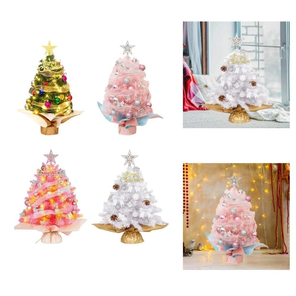Artificial Christmas Tree Model Colorful Tree Desktop Ornaments Miniature Pine  Gift