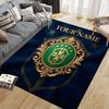 Custom Name,Brazil National Football Team Home Sofa Decoration for Living Room & Bedroom, Non‑Slip Play Flannel Floor Mat for Game Room