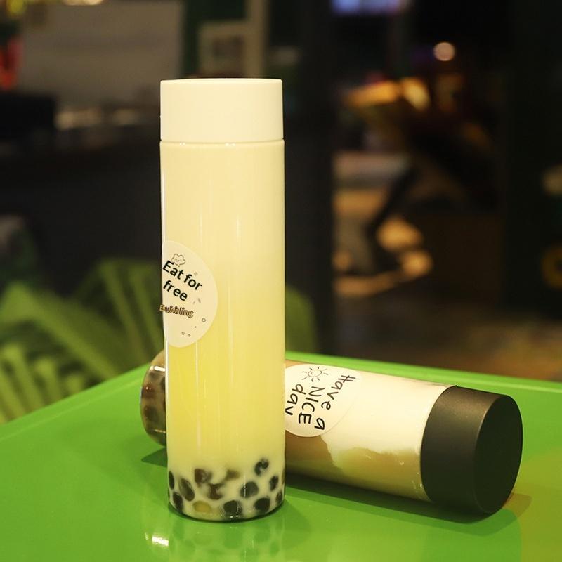 400/500/600Ml Round Disposable Juice Beverage Bottle Milk Tea Yogurt Transparent Plastic Bottles