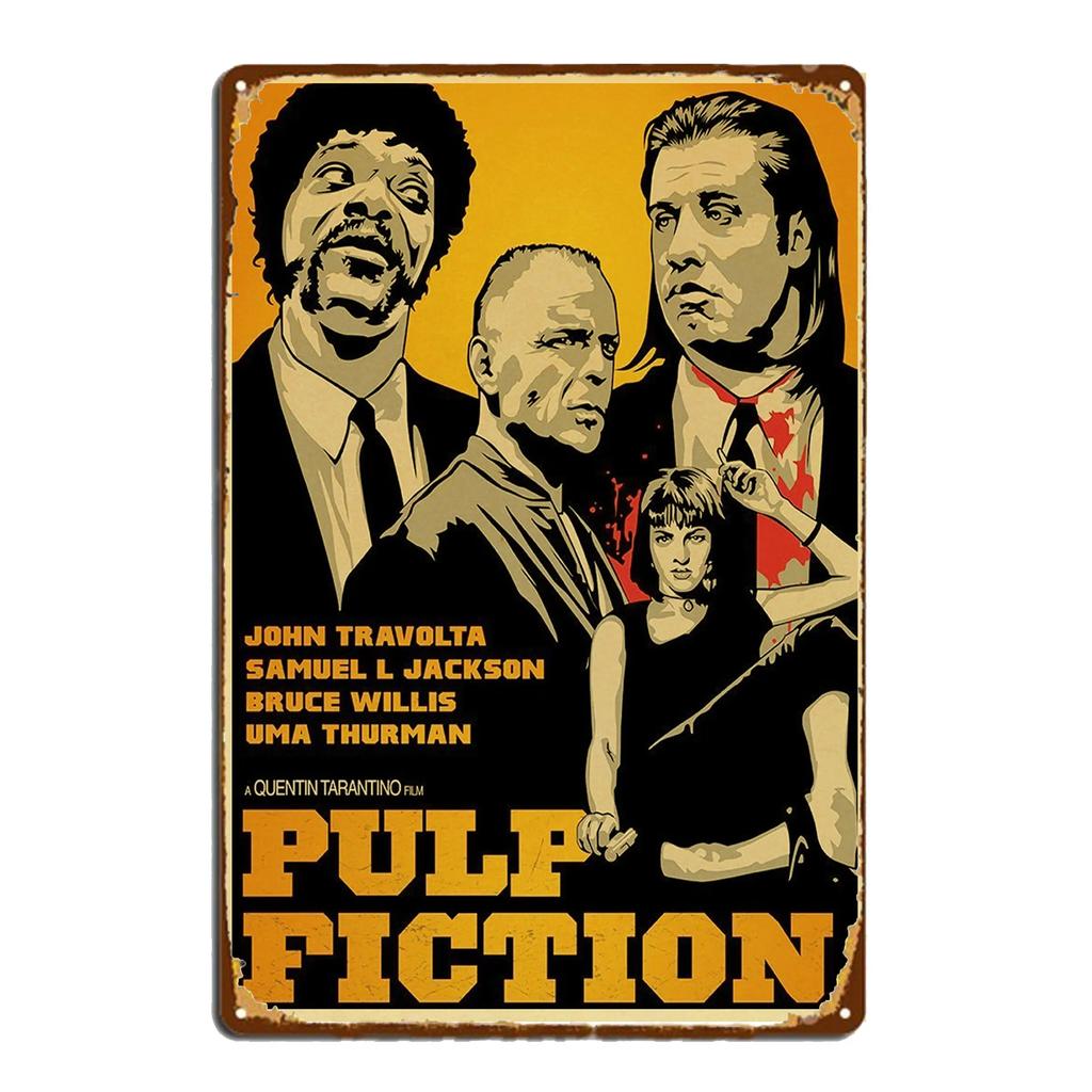 Metallblechschild Vintage Shabby Dekorative Schilder Quentin Tarantino Film Schilder Haus Schlafzimmer Wandplatte Poster Dekor Blechschilder