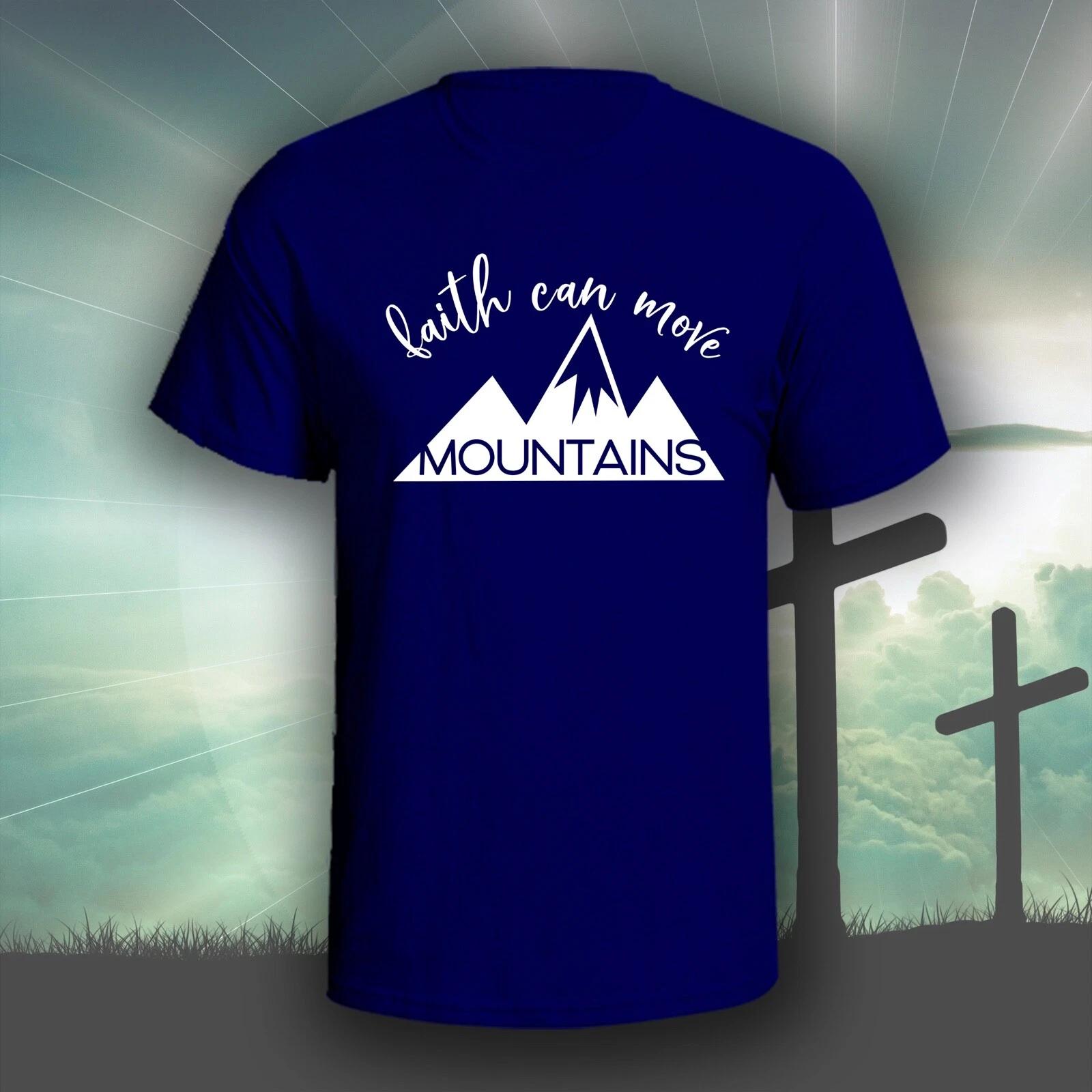 Faith Can Move Mountains graphic tee shirt | Christian Bible God 3XL