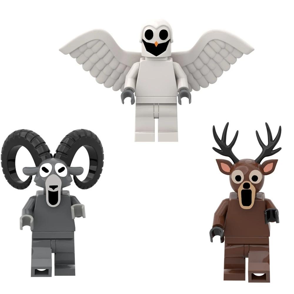 99 Nächte im Wald Spiel mit Bausteinen und Spielzeug Geburtstagsgeschenk Kinderspielzeug Hirsch Eule Ziege Monster Plastik Montiert