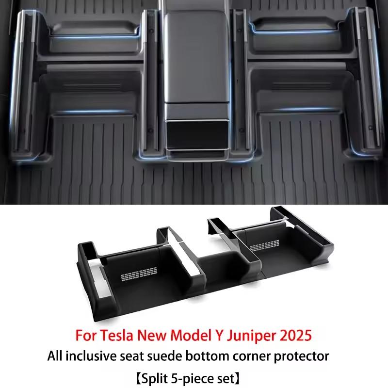 For Tesla Model Y Juniper / Launch 2025 Under Seat Corner Guard Seat Slide Rails Protector Cover Under Seat Anti-Kick Wrap Kits