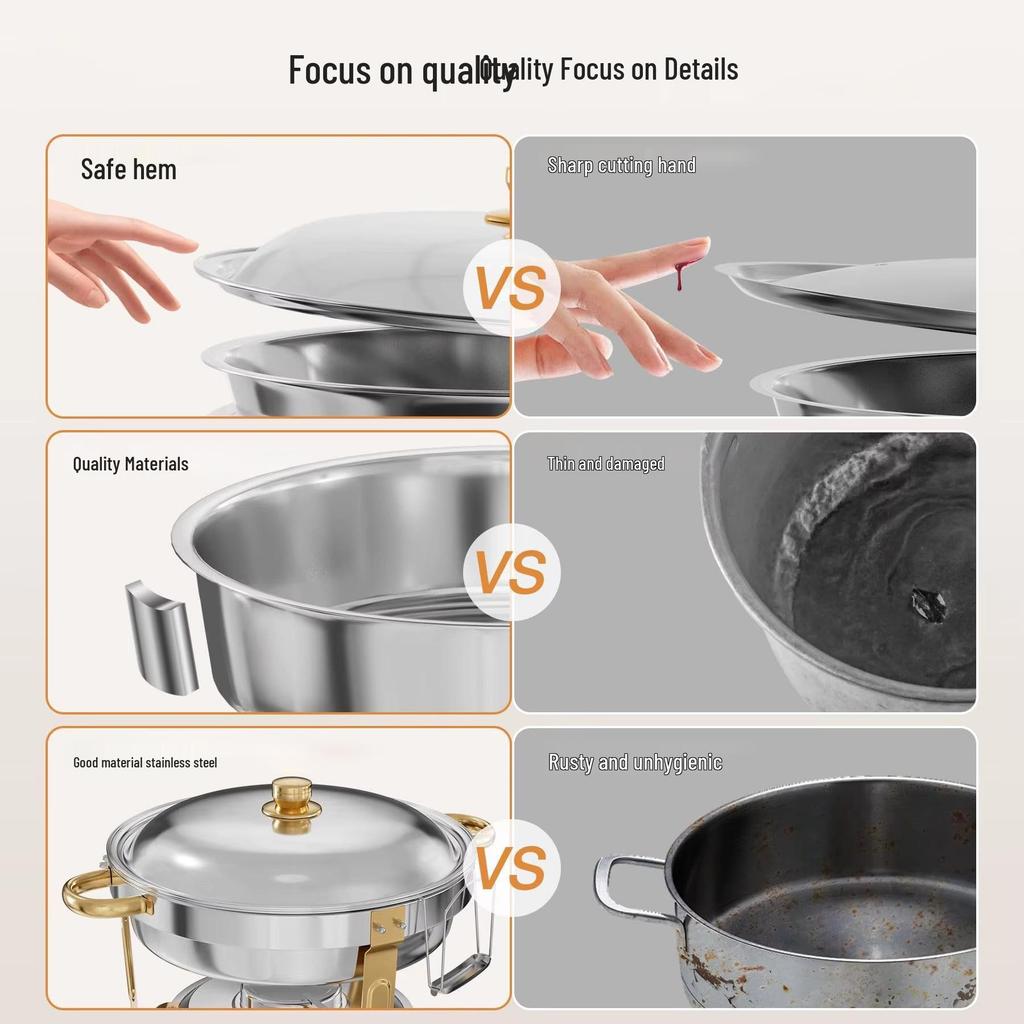 Stainless Steel Chafing Dish Buffet Set with Alcohol Burner