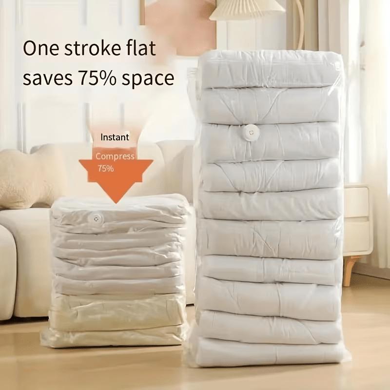 Vacuum Storage Bags For Clothes Comforters No Pump Needed Space Saving Thick Reusable Compress Organizer
