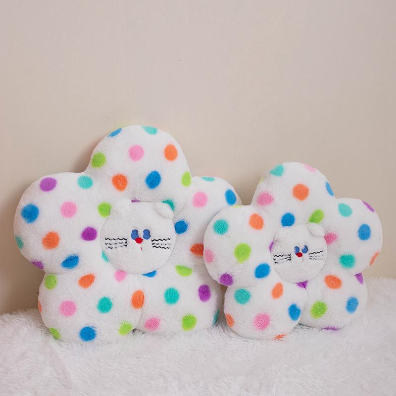 Lehi Polka Dot Cat Pillow Car Pillow Plush Toy Dopamine Powder Rabbit Sofa Cushion Creative Girls