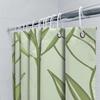 Modern Green Leaf Shower Curtain Elegant Water Proof Fabric For Bathroom Decor