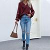 2022 Lace Patchwork Long Sleeve V-Neck Blouse - Women's Spring & Autumn Fashion
