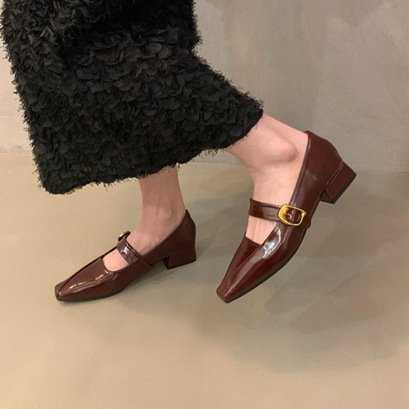 Retro Woman Shoes Female Footwear  New Dress 2025 Summer Leather Rubber Rome Fashion Floral Hoof Heels