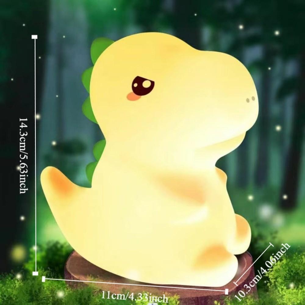 Dinosaur Shape Silicone Night Light Cartoon USB Charging LED Night Lamp Soft Rechargeable Touch Sensor Lamp Sleep Accompanying