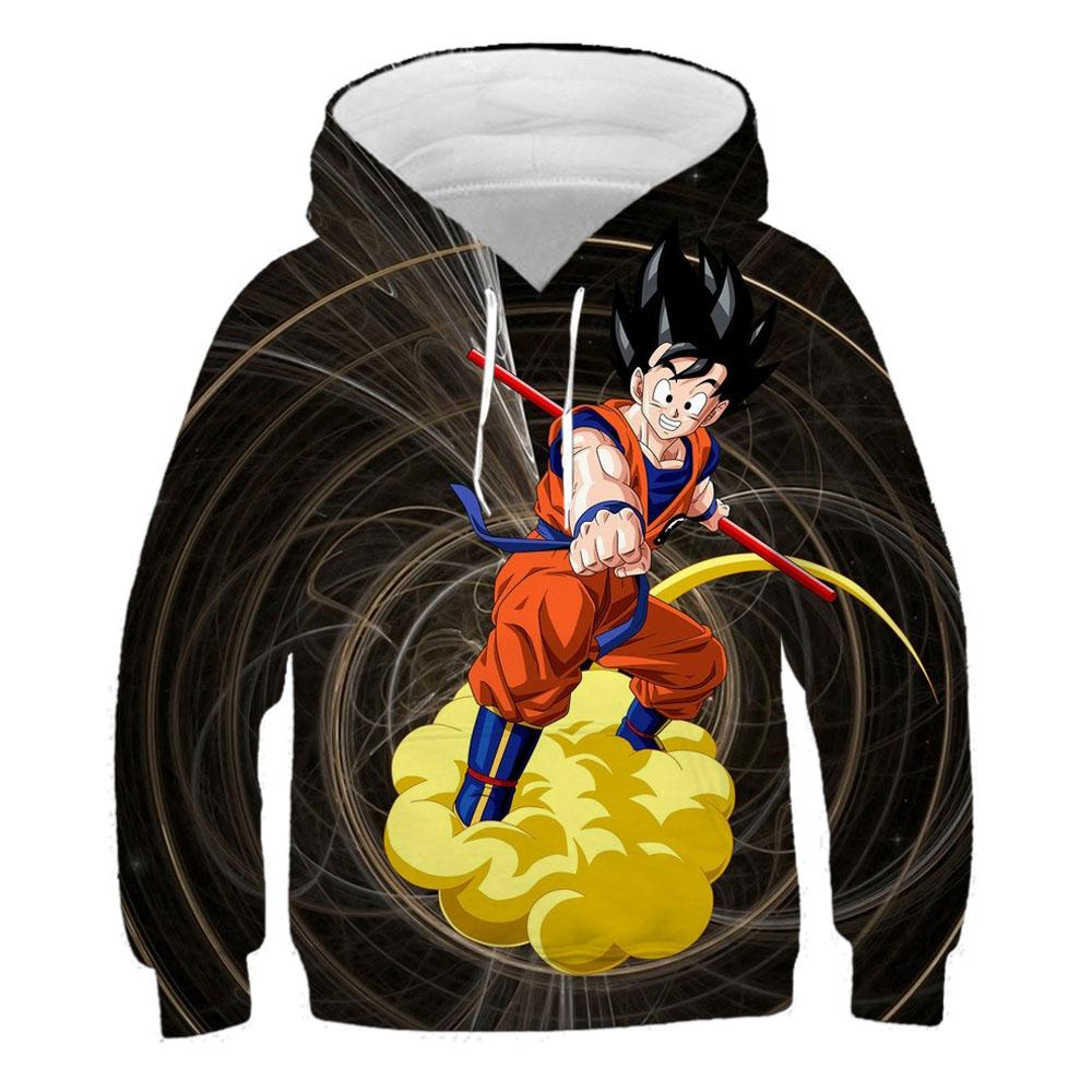 

2025 MINISO Дитячий худі світшот Dragon Ball Son Goku для хлопчиків дівчаток 3D друк спортивний светр костюм для косплею дитячі пуловери топи 160