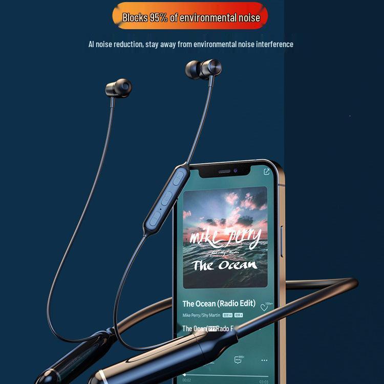 2026 Model Genuine Bluetooth Neckband Earphones: 200-Hour Battery, In-Ear Noise Cancellation, Perfect for Gaming and Sports.