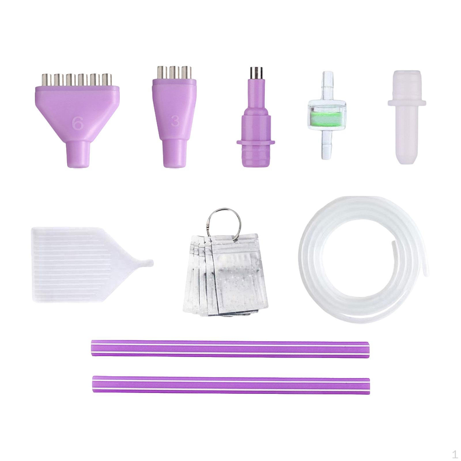 

2 Pieces Electric Diamond Dot Pen Accessories Tools Arts Ergonomic Storage Tray Silicone Tube Purple Hex Pen