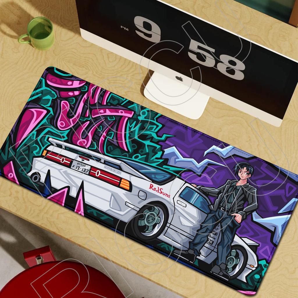 XXL HD Gaming Mouse Pad Nonslip PC Accessories Anime Initial D Keyboard Mats Large Office Desk mat Rubber Carpet protective pad