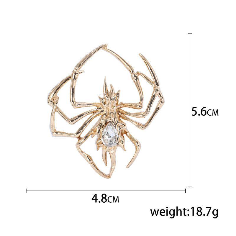 Europe and America Creative Glossy Spider Brooch Fashion Elegant Men Suit Stylish Collar Pin Ornament Alloy Insect Pin