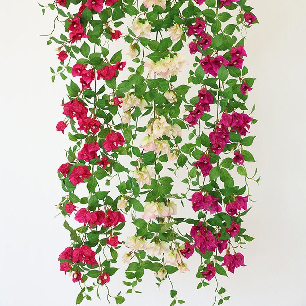 Multicolor Bougainvillea Artificial Flower Vine Hanging Decoration Green Leaves Simulation Flower Vine DIY Photo Props