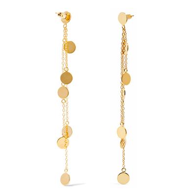 Boucles d'oreilles pendantes rondes et longues à pampilles plaquées or 18 carats, style personnalité et tempérament, adaptées au quotidien des femmes, bijoux de mode
