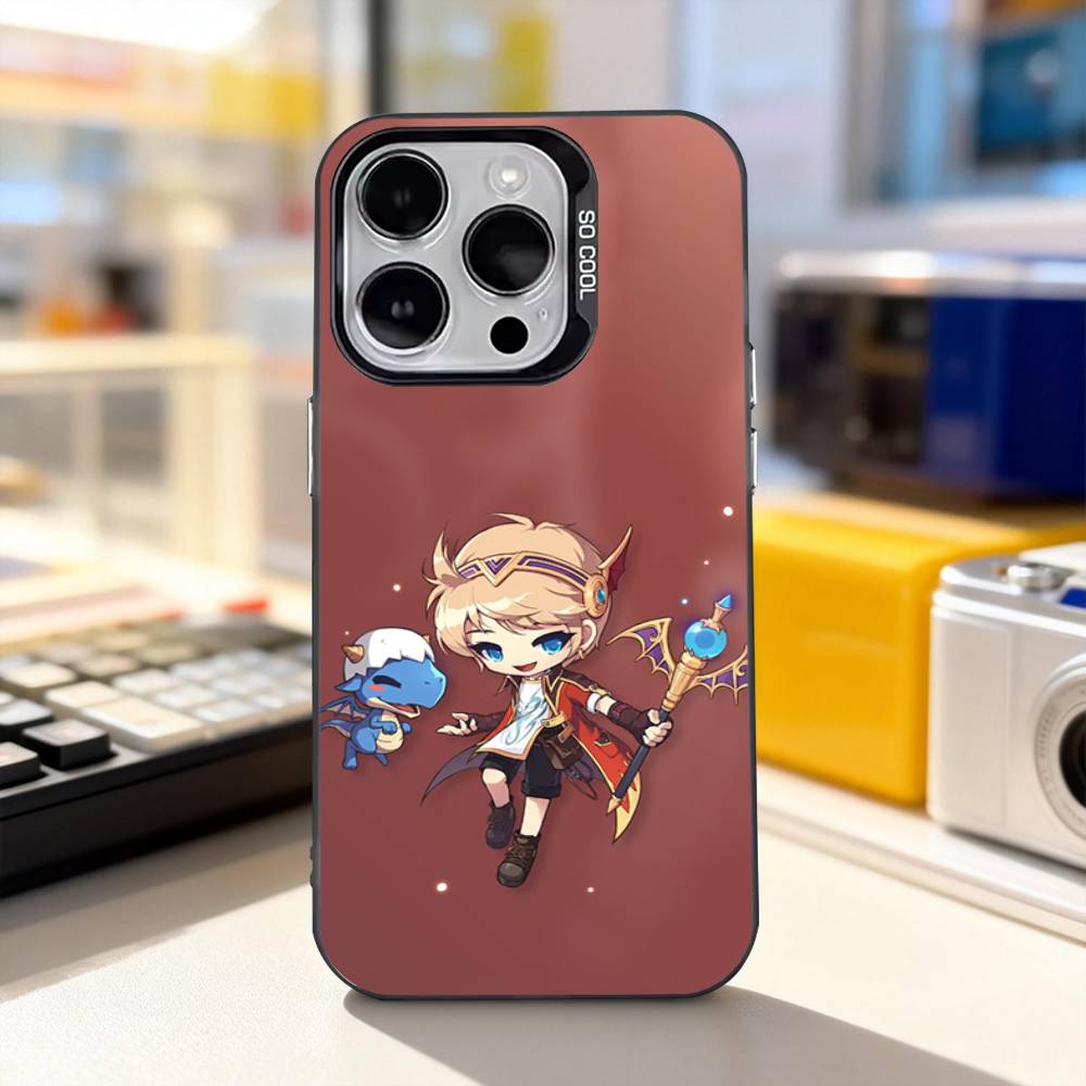 Cute M-Maplestory Game Phone Case For iPhone 17,16,15,14,13,12,11,Pro,XS,Max,Plus,Mini,SE4,E IMD Matte Black