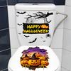 2Pcs Toilet Stickers, Halloween 3D Pumpkin & Bat Sticker, Waterproof Bathroom Decor, Removable Toilet Seat Cover Art, Residue-Free Wall Tile